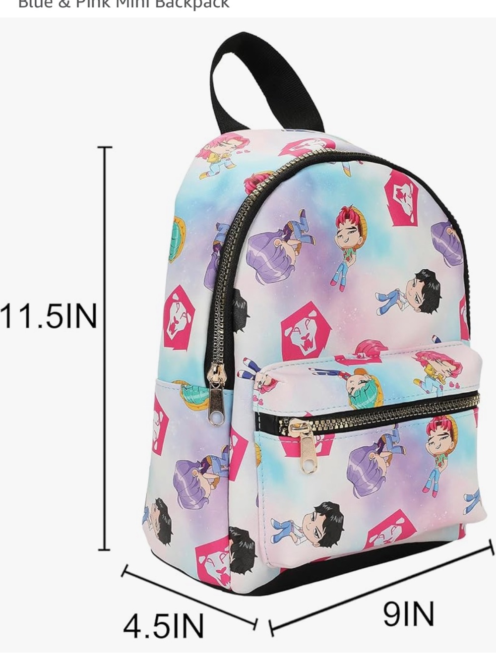 K/POP Demon Hunters Mini Backpack — Pastel Chibi Saja Character Print - Picture 3 of 4